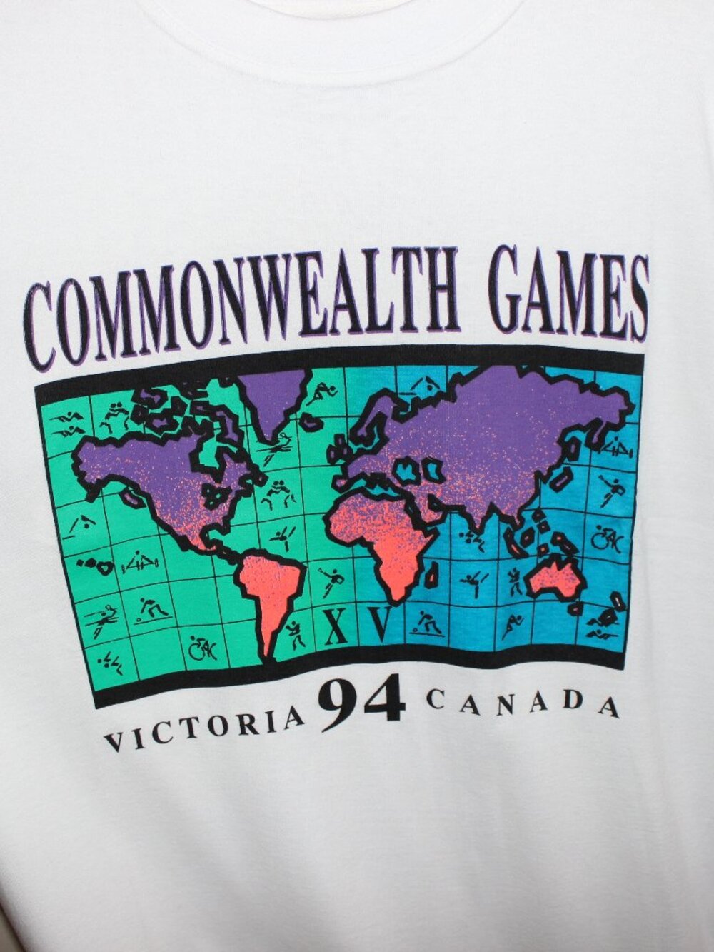 vintage❤️1994 Wilson Sport 15th Commonwealth Games t-shirt Victoria 94 Canada - Picture 4 of 8